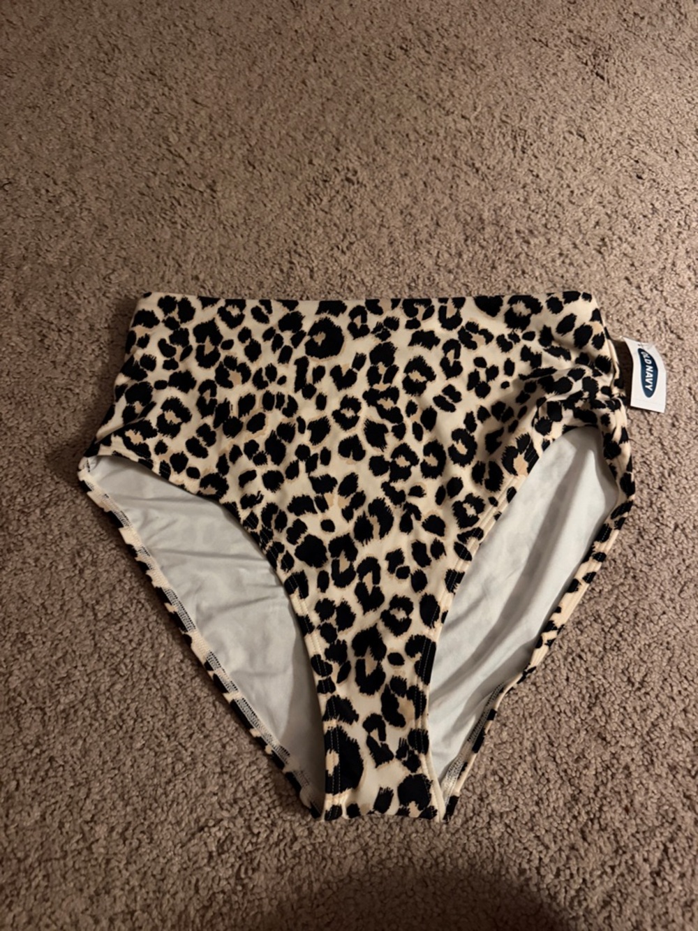 NWT Old navy Leopard Print High-Waist Bikini Bottoms - Black & Cream